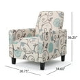 thumbnail image 4 of GDF Studio Theresa Contemporary Upholstered Pushback Recliners, Set of 2, Light Beige with Blue Floral Fabric and Dark Brown, 4 of 13