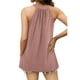 thumbnail image 3 of Camiseta sin mangas plisada con cuello redondo, cuello redondo, color liso, sin mangas, plisada, para mujer, verano, 3 of 5