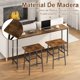 thumbnail image 4 of Juego de 2 bancos para cocina taburetes de bar altos 65 cm sillas de café industrial para sala de estar comedor o cocina marrón rústico negro, 4 of 8