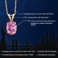 thumbnail image 2 of Gem Stone King 14K Yellow Gold Pendant with Chain Pink Oval Moissanite (0.90 Cttw), 2 of 6
