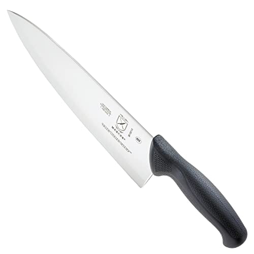 Mercer Culinary M18010 Millennia Black Handle, 10-Inch Wide Hollow Ground, Chef's Knife