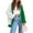 Green, variant on Sweaters for Women Orange Long Sleeve Cardigan Plus Size Colorblock Open Front Knit Cardigans for Women L
