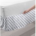 thumbnail image 2 of Feather Bed Skirt, Plumage of Bird Diagonal Design Repeating Composition on White Background, Elastic Bedskirt Dust Ruffle Wrap Around for Bedding Decor, 4 Sizes, Ceil Blue and White, by Ambesonne, 2 of 2