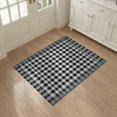 thumbnail image 3 of ODIKA 3'x5' Washable Accent Rug Pet Friendly, Non-Shedding Mat Door Plaid Welcome Checkered Farmhouse Border Centered Field for Bedside, Nursery Room, 3 of 7