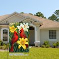 thumbnail image 2 of Remain Unique Cardinal Birds and Yellow Lilies Linen Garden Flag for Spring Summer Home Outdoor Garden Yard Door Decor 12x18 inch, 2 of 5
