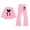 1-Pink3828, variant on WOYY Girls Bow Sweatshirt and Flare Pants Sweatsuit Casual Sports Outfits Fashion Kids Clothes, Sizes 3-10