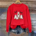 thumbnail image 6 of XSMGTUI Halloween Women's Crew Neck Sweatshirt Long Sleeve Loose Fit Fall Ghost Fall Pumpkin Fashion Tendy Casual Cute Vintage Graphic Soft Comfortable, 6 of 6