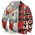 thumbnail image 1 of VBARHMQRT Chandails en Molleton Mignons Collection de Noël pour Hommes Imprimé Élégant et Confortable Chandail à Capuchon, 1 of 3