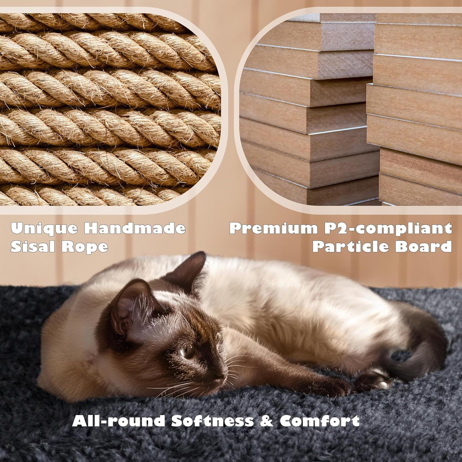 GMNIU 54in Cat Tree Tower Condo, Cat Tree for Indoor Cats w/Scratching Post for Kittens Pet House Play