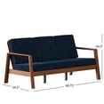 thumbnail image 6 of HL Home Furnishings Sofa in Navy Blue Velvet with Cherry Finished Wood Frame, 6 of 11
