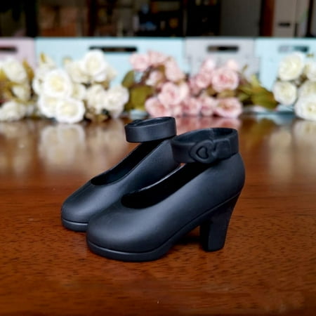 

DIY 1/4 Foot Length 5.5cm For 1/4BJDSD Dolls PVC High Heels Fashion Doll Shoes Plastic Sandals Casual Shoes BLACK NUDE SHOES