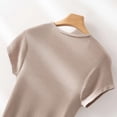 thumbnail image 5 of Shadowsong Women's Tencel U-Neck T-Shirts, Brown, Size M, 5 of 16