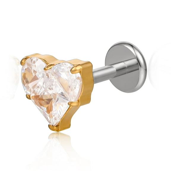 Limerencia Titanium F136 Hypoallergenic Flat Back Stud Earrings for Cartilage/Nose/Lip Piercing for Men and Women（1Pc)