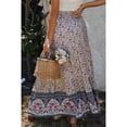 thumbnail image 3 of Jupe Maxi Plissée Taille Haute Élastique à Imprimé Floral Boho pour Femmes, 3 of 6