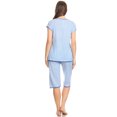 thumbnail image 3 of Lati Fashion Women Capri and Short Sleeve Top 2-Piece Female Pajamas Set Blue XL, 3 of 3