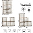 thumbnail image 3 of 8-Cube Wire Storage Organizer | 24.8"L x12.4"W x48.4"H Modular DIY Metal Grid Shelving for Living Room Office Closet, 3 of 7