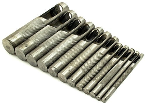 LEATHER BELT HOLE TOOL 12 Pc METAL HOLLOW PUNCH SET NEW 