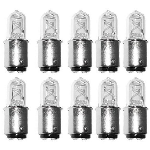 Anyray A1772Y (10)-Bulbs 35 Watt JD Type BA15D 35W DC Bayonet Base T4 Halogen Light Bulb, CLEAR 35Watts