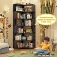 thumbnail image 2 of Homieasy 7-Tier Corner Bookshelf - Freestanding L-Shaped Etagere with Baffle for Home Office, Living Room & Bedroom,Gray Oak, 2 of 8