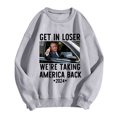 AYA Sweatshirts for Women Trendy Crew Neck Hoodie I'LL BE BACK Print