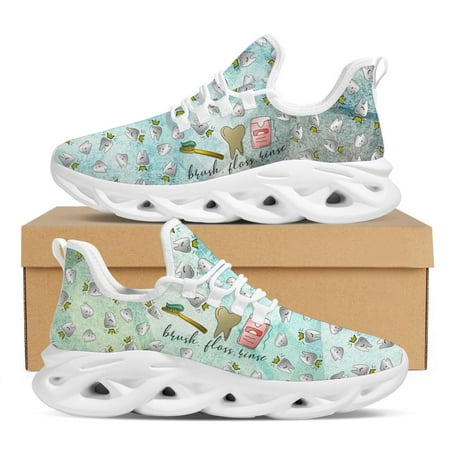 

Fashion Shock Absorbing Women Nursing Shoes Cartoon Teeth Toothbrush Luxury Design Flat Sneakers Protect Teeth Running Shoes