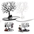 thumbnail image 3 of Soporte para collar, soporte para pulsera/organizador de joyas/árbol de joyería, cuernos decorativos, diseño de árbol (2 piezas, negro + blanco) Ormromra LL-0805, 3 of 4