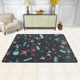 thumbnail image 2 of SKYSONIC Aircraft Planes Pattern Area Rug 72x48in Non-Slip Floor Carpet for Indoor Living Dining Room and Bedroom Area, 2 of 7