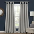 thumbnail image 4 of Lush Decor Insulated Knotted Tap Blackout 63" x 52" Solid Navy 100% Polyester Knotted Tab Top Pair Window Panel, 4 of 11