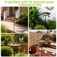 thumbnail image 6 of Lockways Retro Bird Bath for Outside, 32.6"  Weather-Resistant bird bath with 5 Prongs Base, Bird Baths and Feeder with Lotus Leaf Shaped Tray, Antique Bronze, 6 of 7