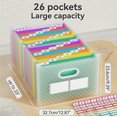 thumbnail image 2 of YSTDHL 26 Pockets Expanding Hanging File Folders，Larger Capacity Accordion File Organizer with tabs, Upright & Open Top（Coverless）, A4/Letter Size for Filing Cabinet and Desktop-Blue, 2 of 12