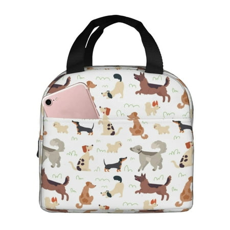 Insulated Lunch Bag for Women Men - Cute Dog Puppy outdoor Leakproof Cooler Lunch Box for Women Men  Lunch Tote Bags for Work School Picnic Travel