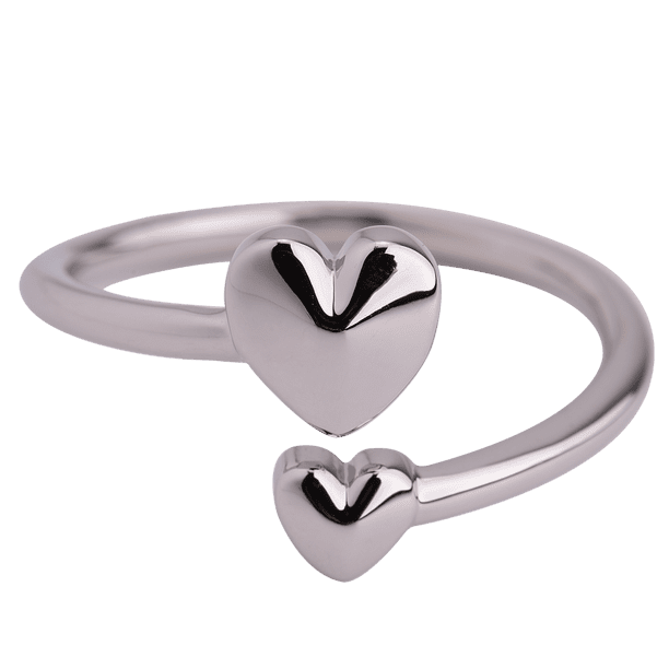 Anillo para Mujer Ajustable de Corazones LuckyLy Modelo Rita plateado 7