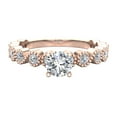 thumbnail image 4 of 18K Rose Gold Milgrain Ocean Wave Ripple Round Brilliant Diamond Ring 0.75 CT TW (G,VS1), 4 of 5