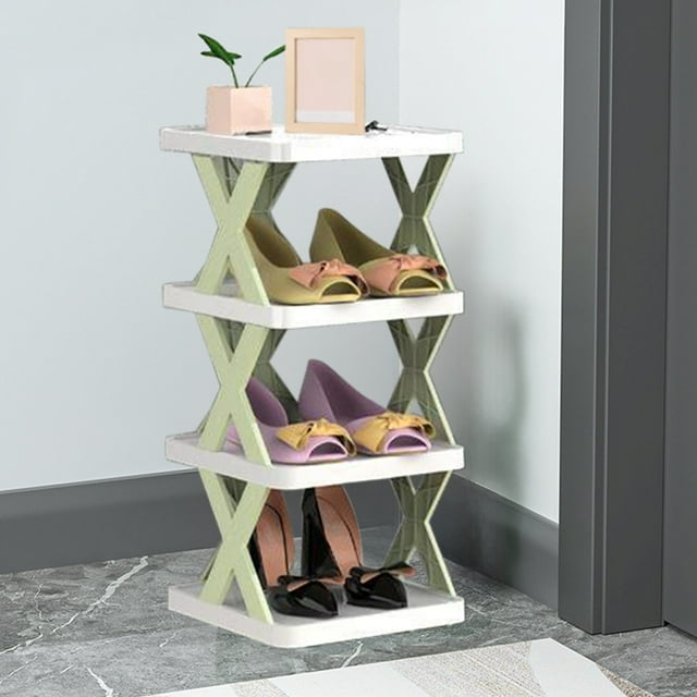Étagère de Rangement DIY à 4 Niveaux Réglable, Support de Chaussures Multifonctionnel, Organisateur de Salle de Bain, Étagère de Salon, Unité de Rayonnage Modulaire en Plastique Robuste, Assemblage Facile pour la Décoration Intérieure