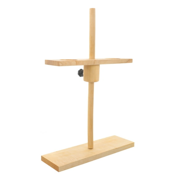 OUNONA Wooden Funnel Stand with 2-Hole Design for Laboratory Experiment Tool and Teaching Use Beige