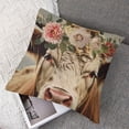 thumbnail image 7 of Shiartex Cute Animals Throw Pillow Covers Tibetan Plateau Baby Yak with Peonies Roses Flowers Green Leaves Garland Design Pillow Cushion Cover Farmhouse Rustic Home Sofa Pillowcase 2pcs White, 7 of 7