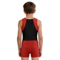 thumbnail image 3 of Aislor Kids Boys Sleeveless Gymnastics Leotard with Shorts Set Dance Gym Workout Jumpsuit 6-16, 3 of 7