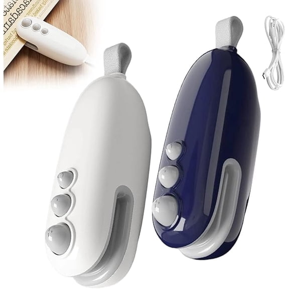 START MAKERS Mini Bag Sealer for Sealing and Cutting, 2Pcs Bag Sealing Machine for Plastic Bag Snack Bag Food Storage (White Blue)