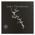 thumbnail image 1 of Lake Tuscaloosa Map 24x24" Black Metal Wall Art Office Decor Gift Engraved Alabama, 1 of 2