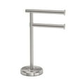 thumbnail image 4 of Gatco 1472SN Countertop 2-Arm Pivot Finger Towel Holder Stand, Satin Nickel, 4 of 4