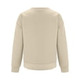 thumbnail image 5 of WEAIXIMIUNG T-Shirts Personnalisés pour Femmes Chandail en Molleton Court Col Rond Manches Longues Hauts d'Automne Tendance Décontracté Ourlet Irrégulier, 5 of 5