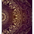 thumbnail image 3 of Mandala Queen Size Duvet Cover Set, Vintage Ethnic Asian Spiritual Cosmos Pattern with Swirled Floral Leaves Artwork, Decorative 3 Piece Bedding Set with 2 Pillow Shams, Burgundy Gold, by Ambesonne, 3 of 3