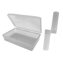 American Comb White Toothbrush Covers & Soap Box Set - Matching colors - Tooth Brush Cover Cap, Soap Dish Travel, Soap Dish Holder Travel - Plastic portable set with cover