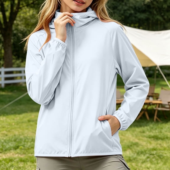 JOANKDMI Girls Rain Jacket Lightweight Waterproof Windbreaker Youth Spring Fall Active Outerwear with Hood Pockets Full Zip Coat for Back to School Hiking Running