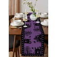 thumbnail image 4 of Halloween Table Runner 90 Inches, Purple Pumpkins Halloween Witch Bat Castle Bed Runner Dresser Scarves Tabletop for Indoor Outdoor Parties/Ceremony/Banquet, 13" x 90", 4 of 8