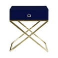 thumbnail image 2 of Jakob Navy/Gold Sidetable/Nighstand - Square Lacquer-Finish Gold Steel, X-Metal Legs, 2 of 8