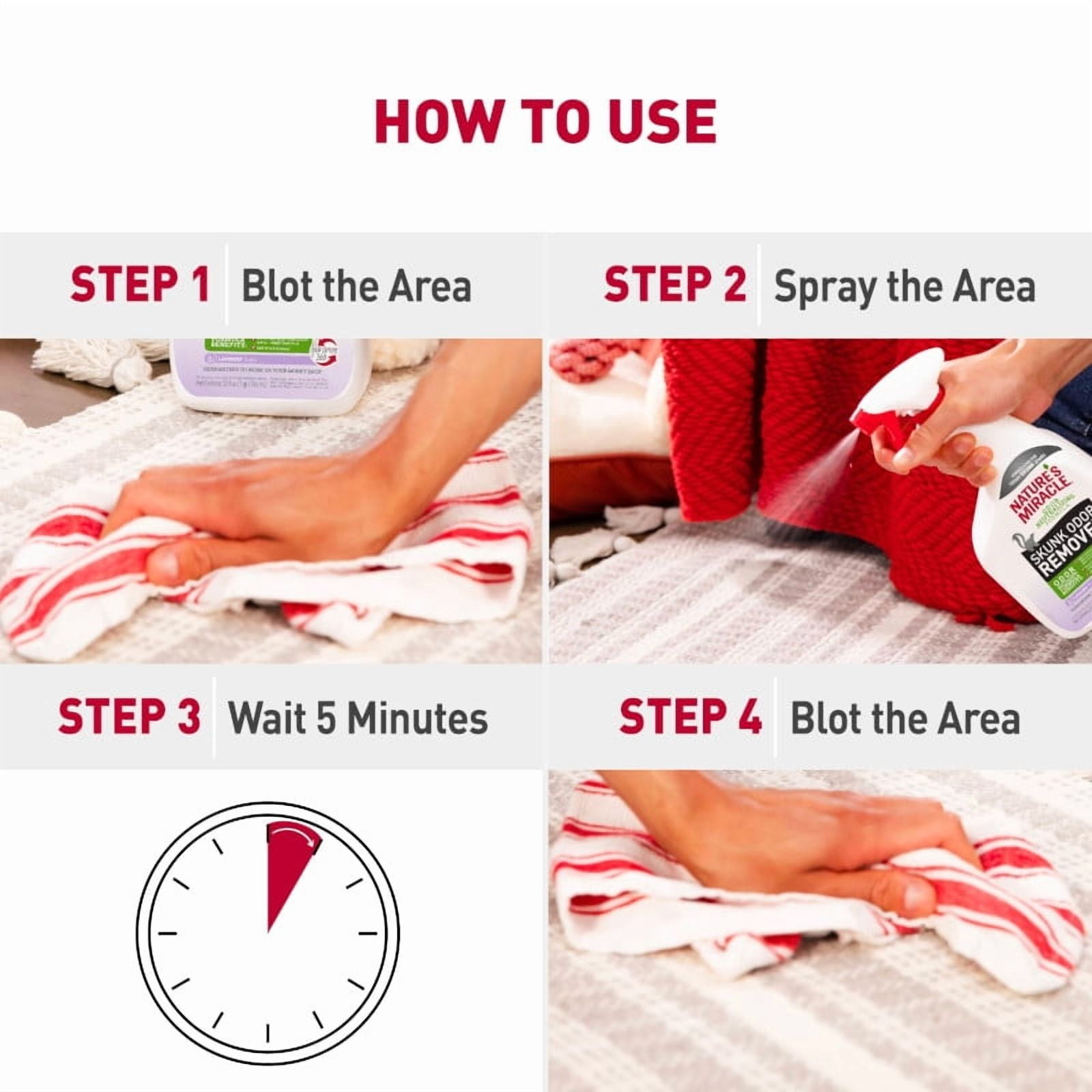 Nature's Miracle Éliminateur de taches et d'odeurs, vaporisateur 946mL Formule enzymatique efficace