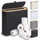 thumbnail image 1 of Cesta de papel higiénico efluky de 28 litros con tapa para baño, color negro, 1 of 7