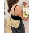 thumbnail image 3 of Deago Shoulder Bag for Women Boho Seashell Pearl Beaded Straw Beach Bag Cute Hobo Handbags Retro Clutch Underarm Purse (Khaki), 3 of 9