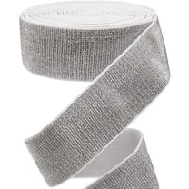Polyester Flat Elastic Band Garment Sewing Accessories Silver 40mm about 6.56 Yards(6m)/Roll